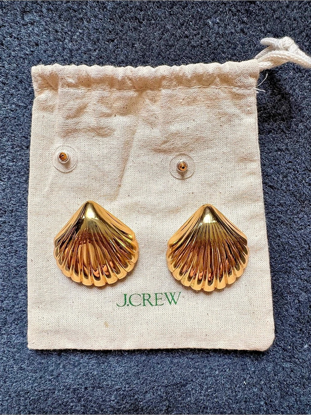 J.Crew Gold-plated shell stud earrings